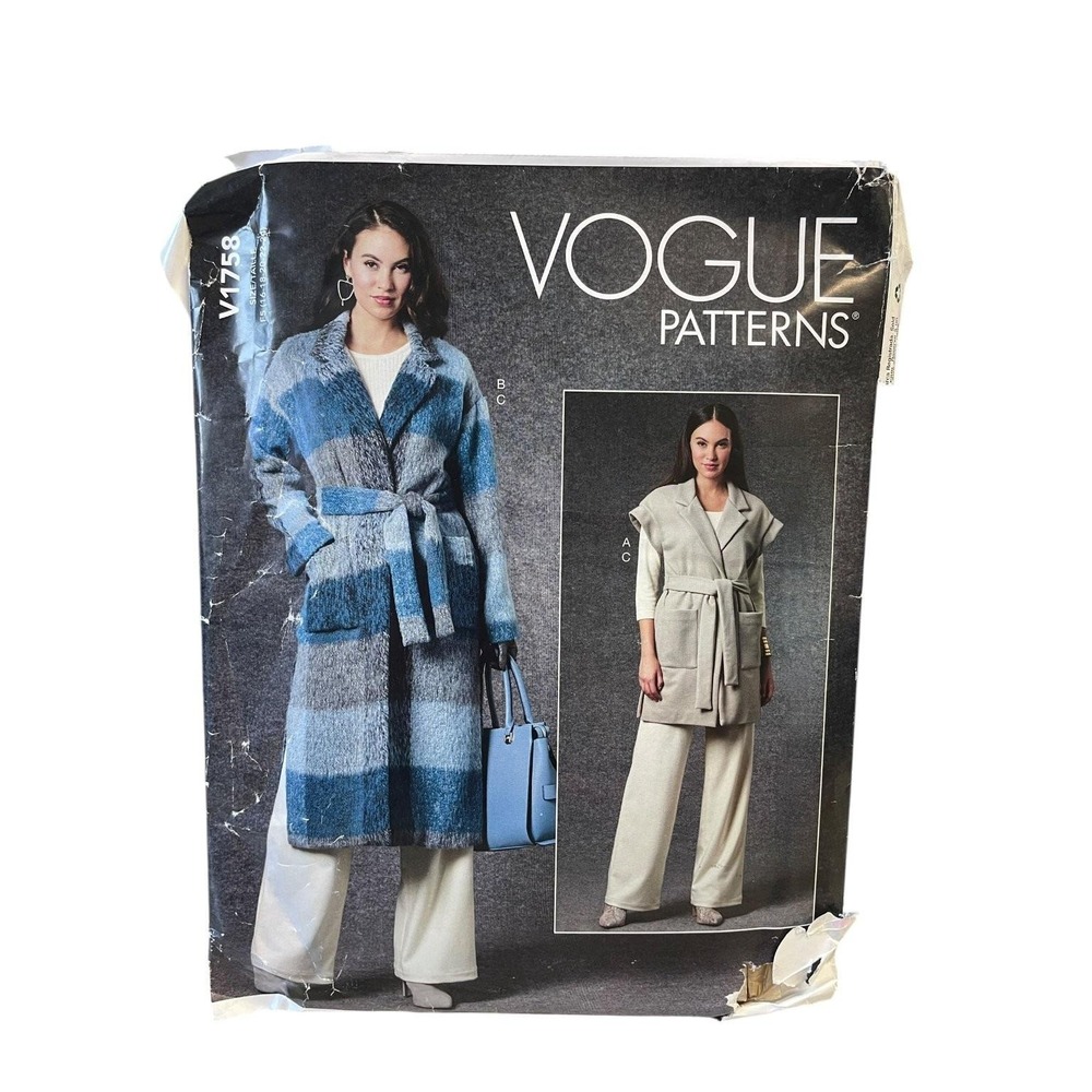 Vogue V1758 Coat Vest Pants Womens Sewing Pattern US 16-24‎ Modern